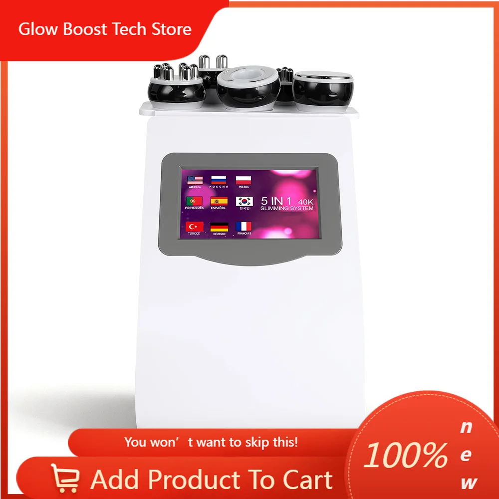 

GB5 in 1 40K Ultrasonic Cavitation RF Vacuum Beauty Machine with Laser Pads for Skin Smoothing Body Shaping Home Salon Care Devi