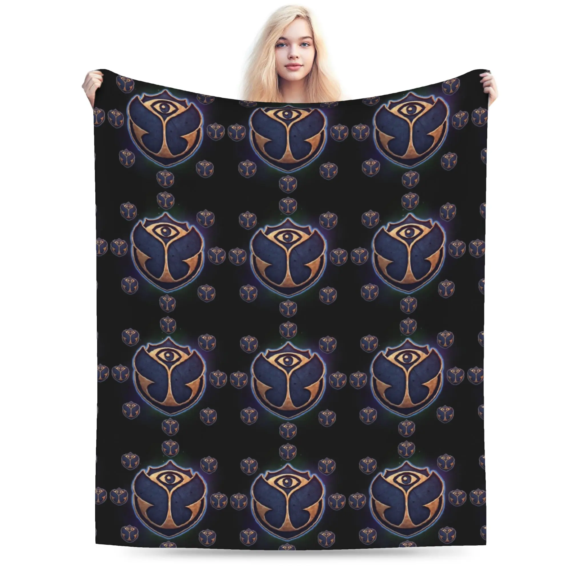 Custom 3D Print Tomorrowland Breathable Soft Flannel Belgian Electronic Dance Music Festival Throw Blanket for Couch Car Bedroom