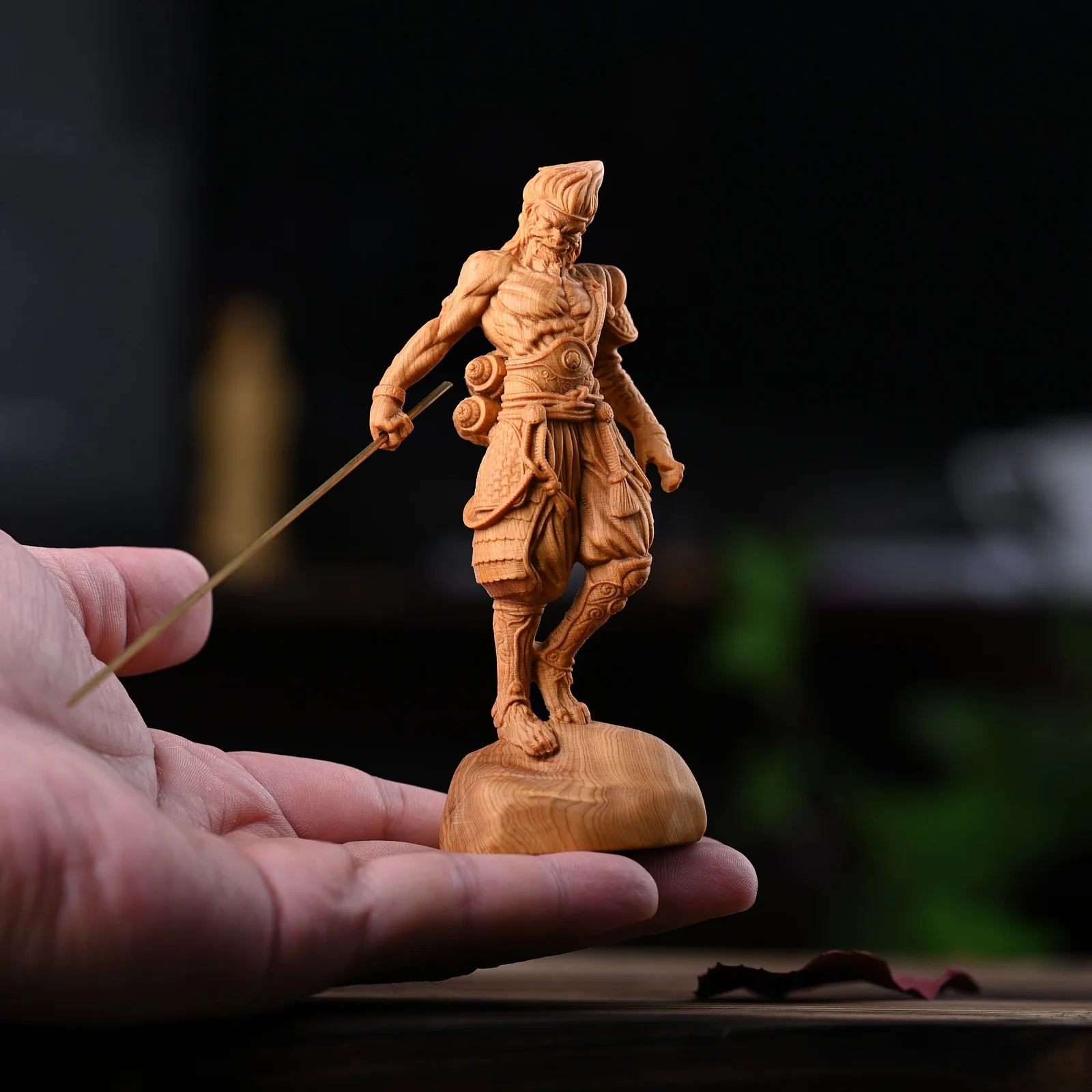 Wooden carvings Black Myth wukong Qi Tian Sun Wukong Crafts Miniature Figures Ornament home Decor Gift Collection souvenirs