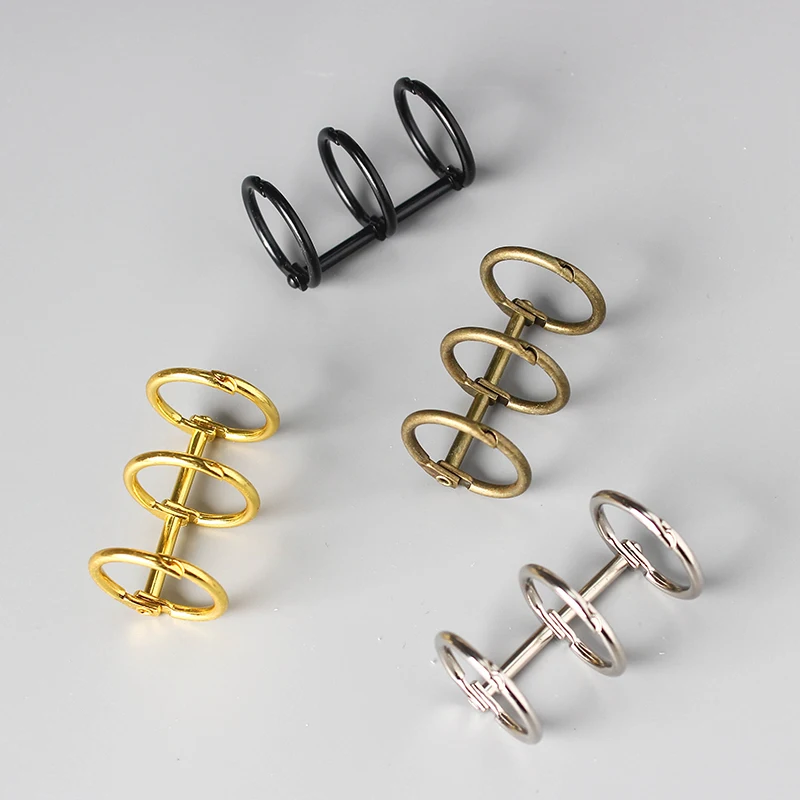 2 Pcs Metal Loose Leaf Book Binder Rings Calendar Circle 3 Rings for Notebook Album Scrapbook Clips Kawaii Desk Accessories