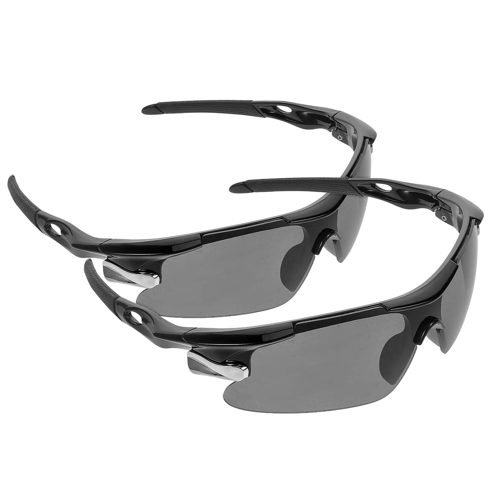 

2pcs Mountaineering Sunglasses Men Women Cycling Glasses Windproof PC Material Outdoor Sports Accessories Gray Color