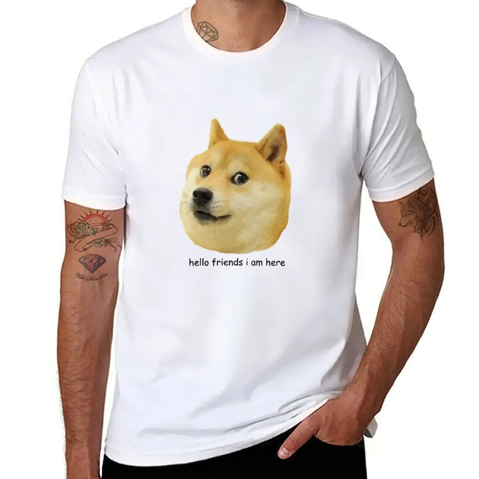 

hello friends i am here shibe doge T-Shirt Blouse sweat hippie clothes mens t shirts casual stylish