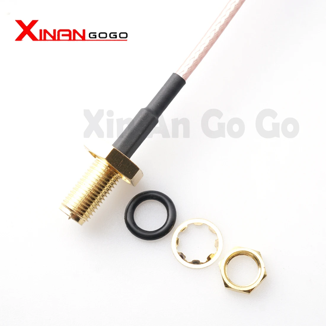 1PCS SMA Male to SMA Bulkhead Female with O-ring Antenna Feeder Cable Assembly Right Angel to RP Female Pigtail Cable RG316