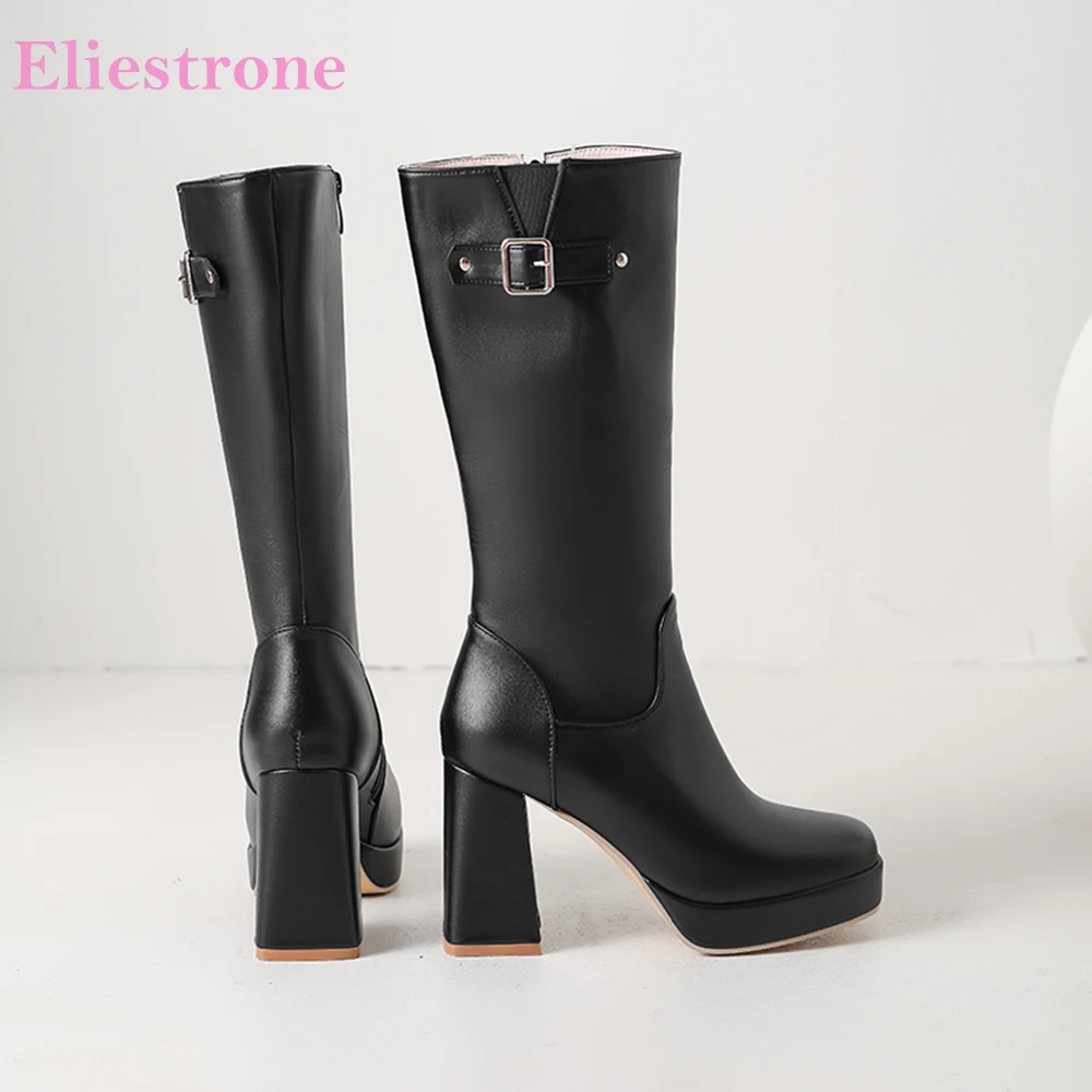 2026 Winter Sexy Women Knee High Boots Nightclub Platform High Chunky Heels Oversized Lady Shoes Large Plus Size 13 43 47 50