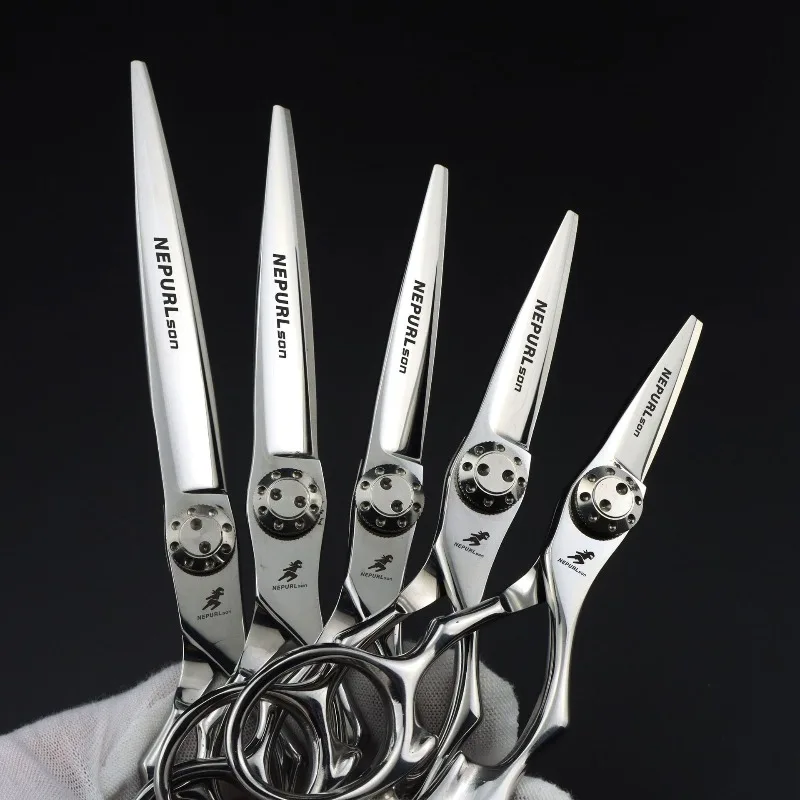 4.5/5.0/5.5/6.0/7.0inch JP440C silver adjustable high screws hair scissors, cutting shears for right hand  sharp comfortable