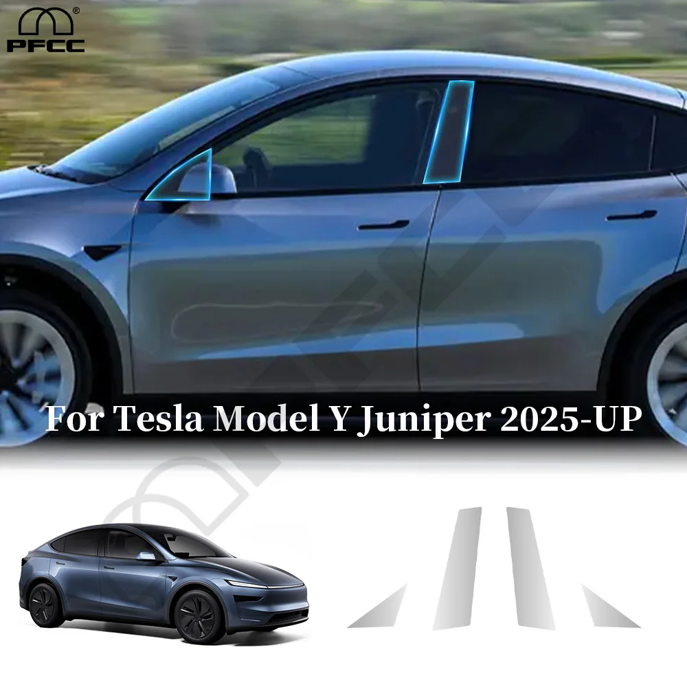

A B Pillars TPU Protection Film For Tesla Model Y Juniper 2025 2026 Door Handle Headlight Rearview Precut Clear PPF Anti-scratch