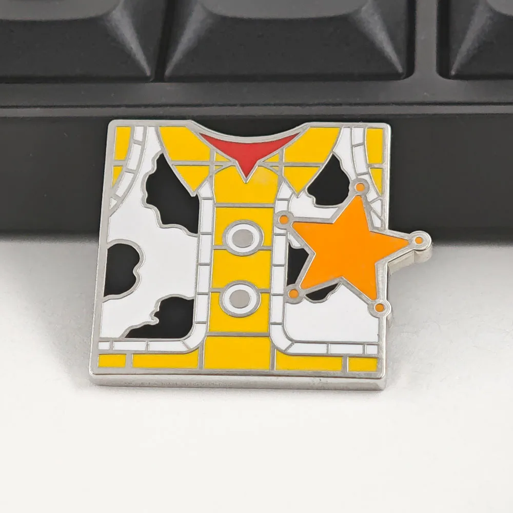 Cartoon Cowboy Character Enamel Pin Cowboy Yellow Plaidt With Orange Star Backpack Clothes Badge Animation Fans Jewelry Gift