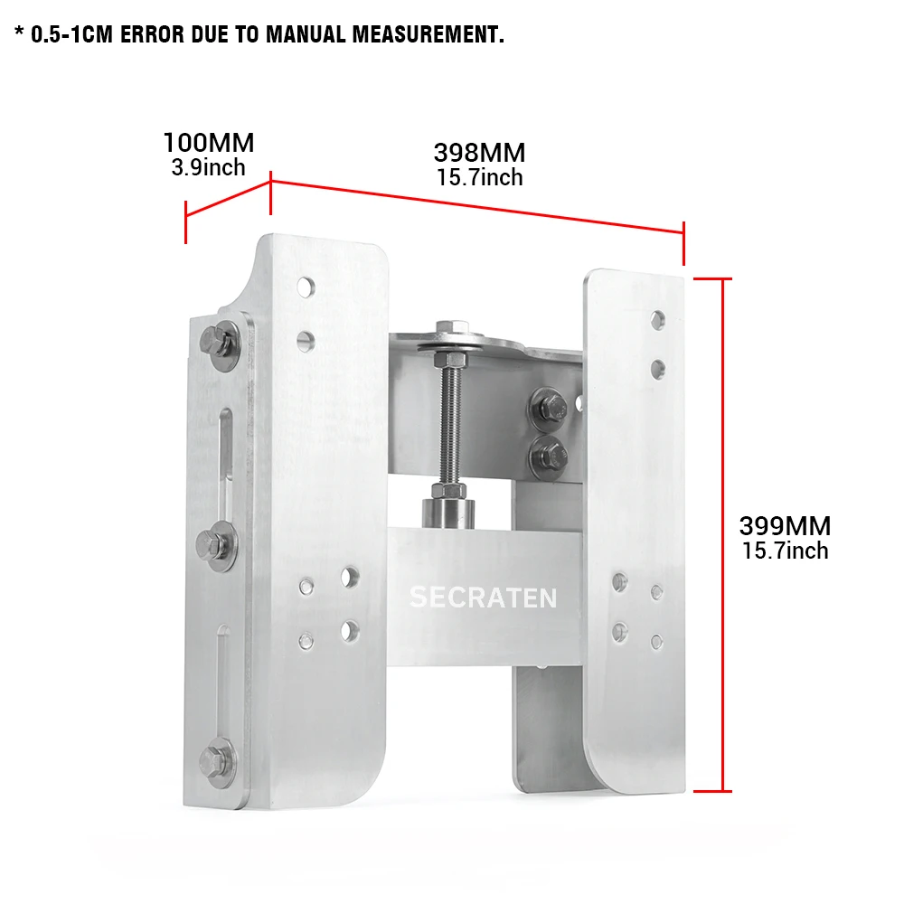 SECRATEN Jack Plate Manual Silver Adjustable 4" Outboard Motor for Boat Steering System