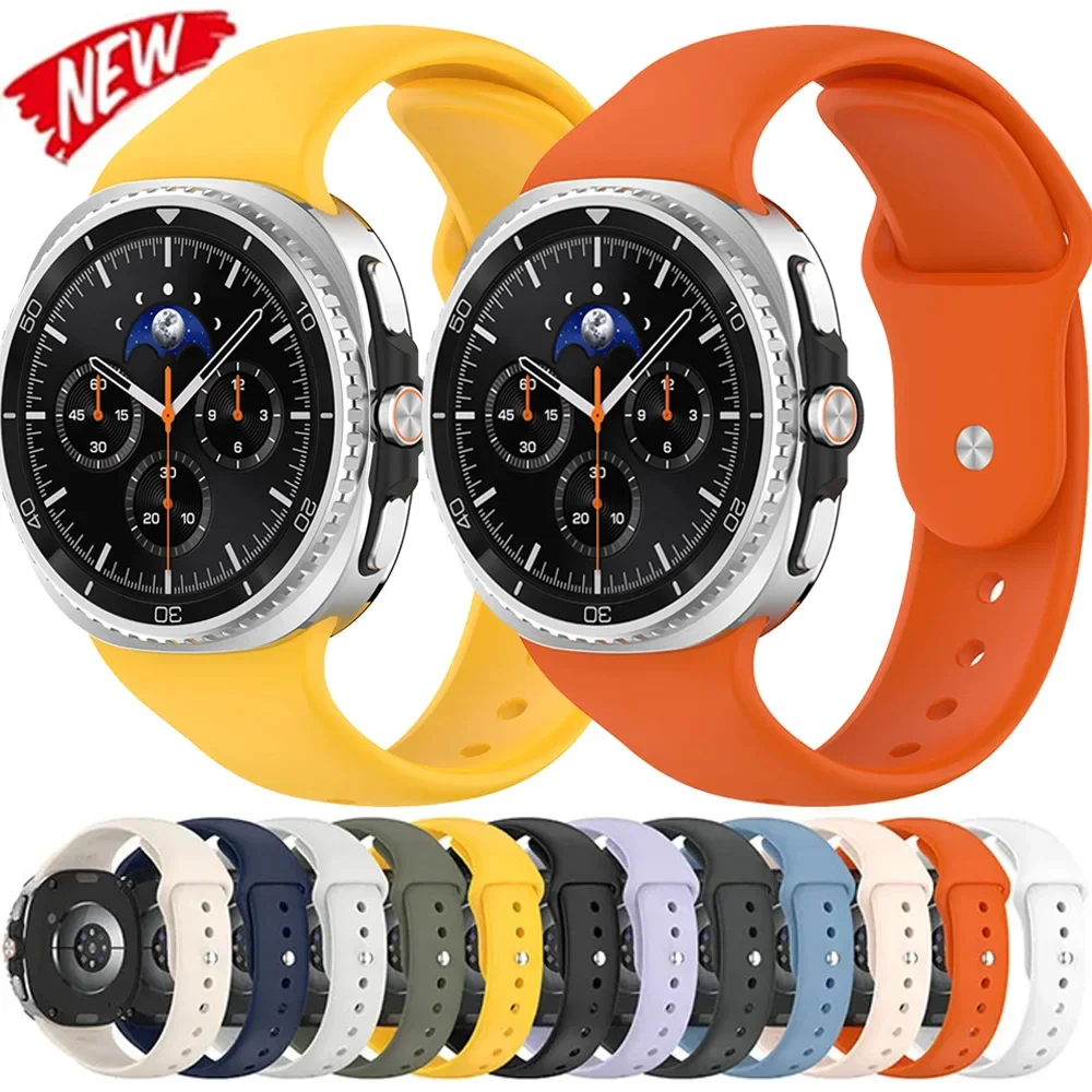 삼성 갤럭시 워치 8 40mm 44mm용 부드러운 실리콘 스트랩, 틈 없는 스포츠 팔찌, 갤럭시 워치 8 클래식 46mm 시계줄