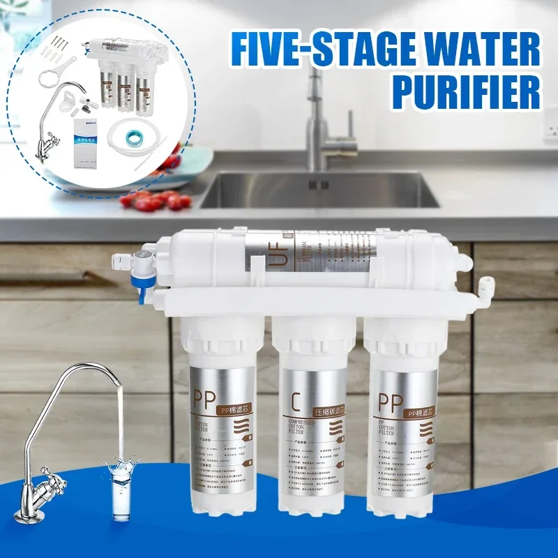 

New Type 3+2 Ultrafiltration Direct Drinking Water Filtration System for Household Kitchen Tap Water Filter Kit