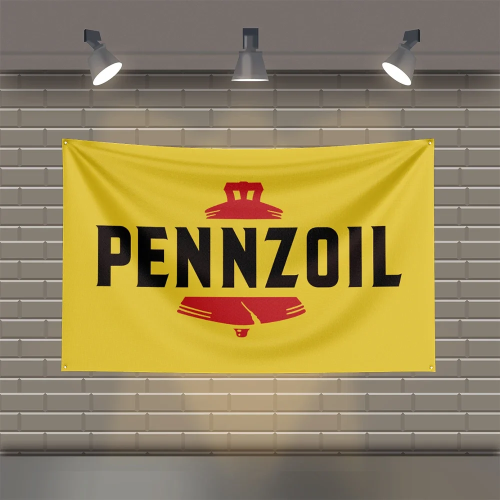 3x5 FT P-Pennzoils Racing  Flag Polyester Printed Cars Flags for Room Garage Decor