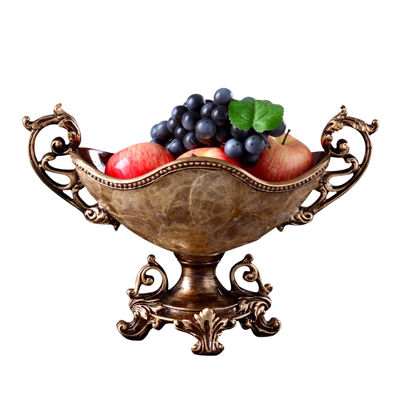 

Fruit Plate Luxury Retro Living Room American Candy Plate Large Household Dried Fruit Tray Tea Table Decorations Decoration