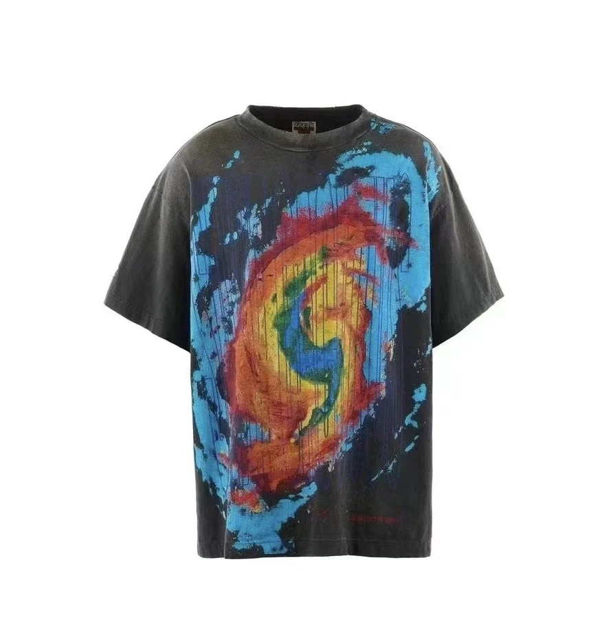 

Saint Men's Classical Clothing Racing style Graffiti short-sleeved T-shirt