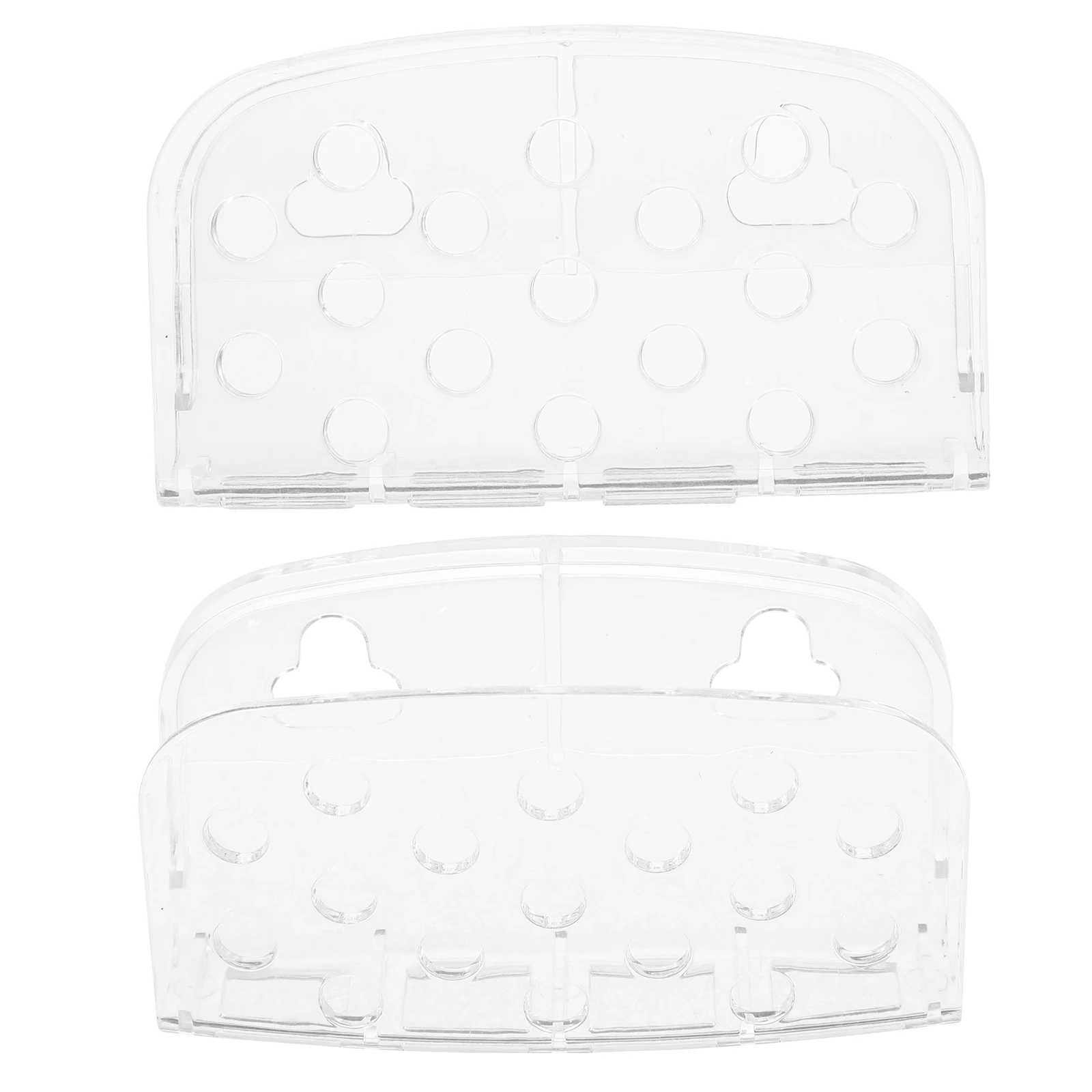 

2Pcs Suction Cup Sponge Holder Kitchen Sink Organizer Hollow Design Easy Install Space Saving Suction Cup Sponge Rack