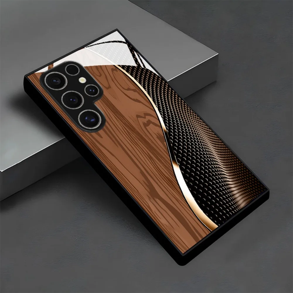 

Simple Brown Textured Pattern Glass Phone Case for SamsungS26/S25/S24 FE/S24 Plus/S24 Ultra/S23 +/S23 Ultra/ /S22 Ultra/S20