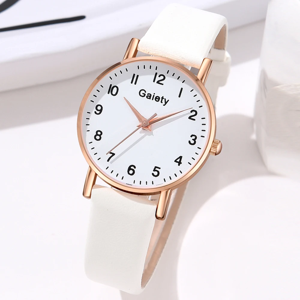 1Pcs GAIETY Minimalist Style Arabic Numeral Dial Watch Luxury Couple Casual Quartz Watch Is The Perfect Gift For Her (No Box)