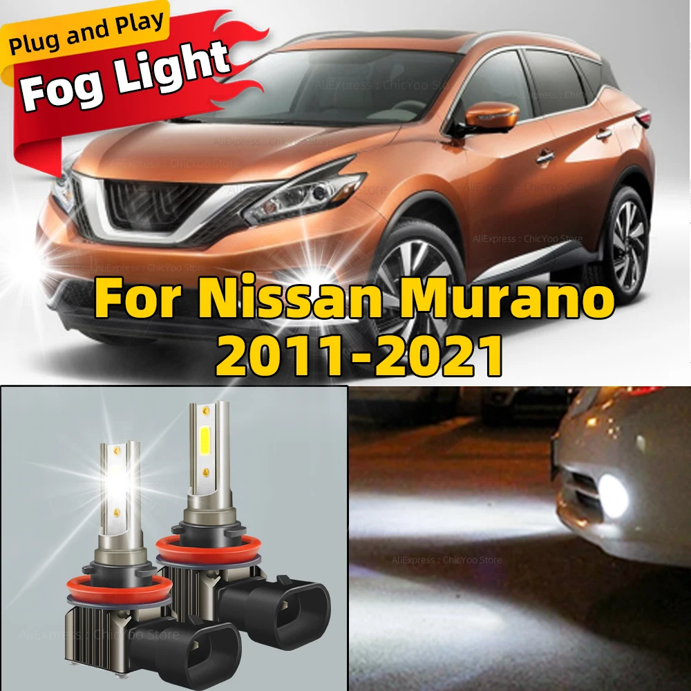 

Светодиодные противотуманные фары 15000LM H11 H8 Canbus H16 H9, белые, 6000K, для Nissan Murano 2011-2021