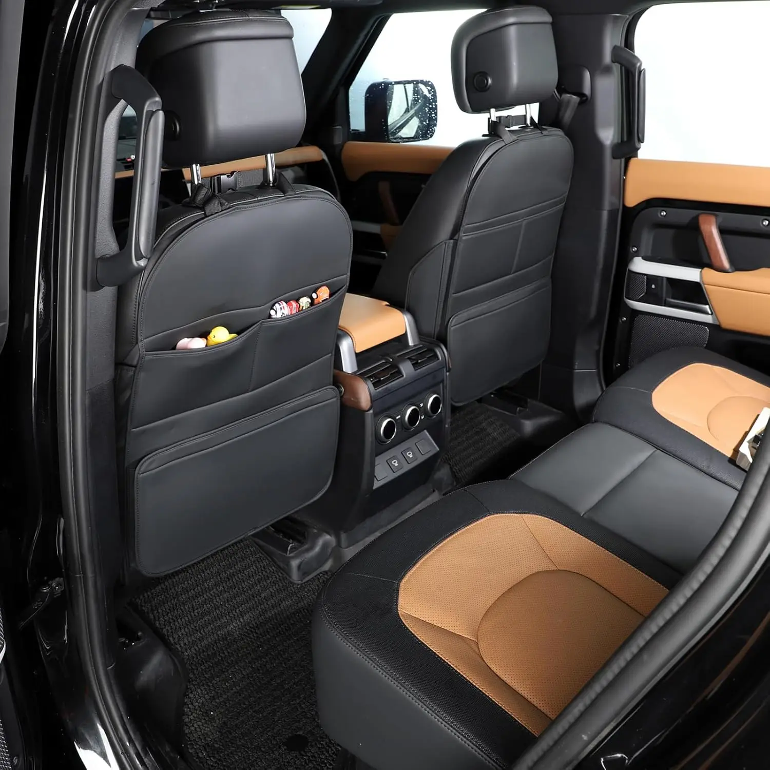 

Seat Back Protector for Kids, Prevents Impact from Stepping, Easy Clean Black Design - 2 Pack