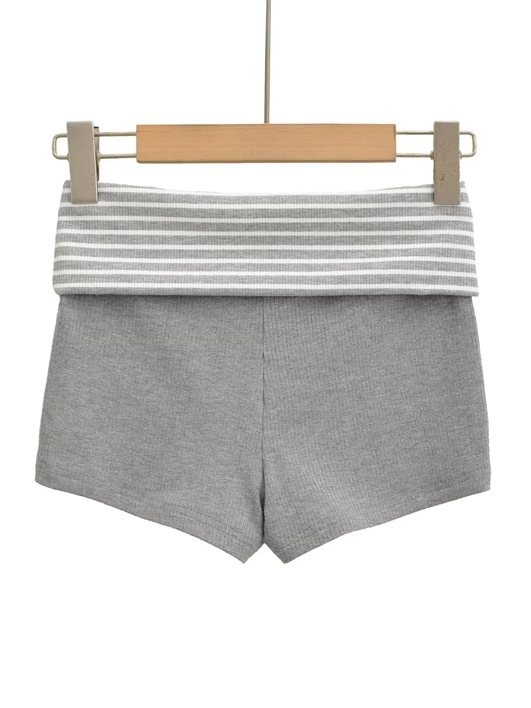 Casual Stripe High Waist Short Pants Women's Outerwear 2025 New Slim Straight Tube Base Layer Super Short Pants Breathable