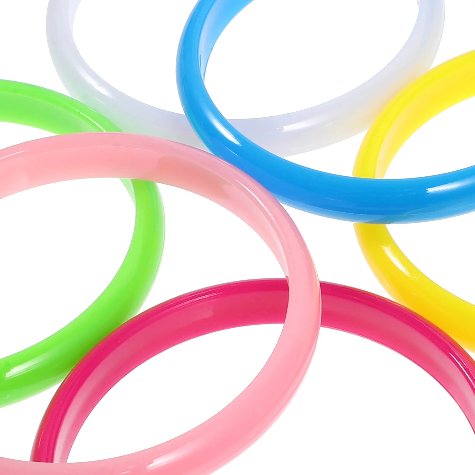 12 unids/set brazaletes de plástico de moda pulsera de Color para mujeres niños decoración uso brazaletes de plástico