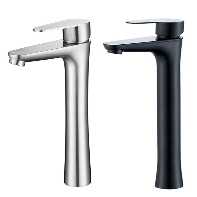 

304 Stainless Steel Heightened Washbasin, Basin Faucet, Sanitary Ware, Hot and Cold Washbasin Faucet