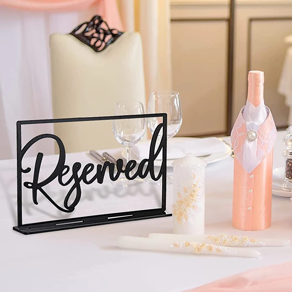 

4pcs Acrylic Reservation Sign For Wedding Restaurant Office Reserved Table Signs Seating Signs Party Place Cards