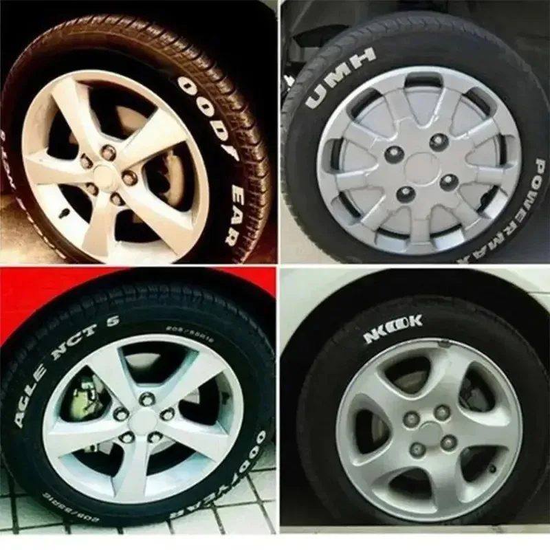 1/3/12 قطعة قلم جاف أبيض علامات الطلاء مقاوم للماء إطار سيارة النفط القائمة على قلم جاف للرسم مجموعة سريعة الجافة ودائمة #4