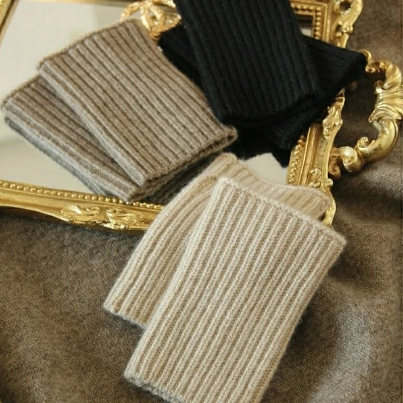 thickened-cashmere-woolen-knitted-sleeve-covers-wrist-protection-fake-sleeves-joint-warmers-for-autumn-winter-home-use