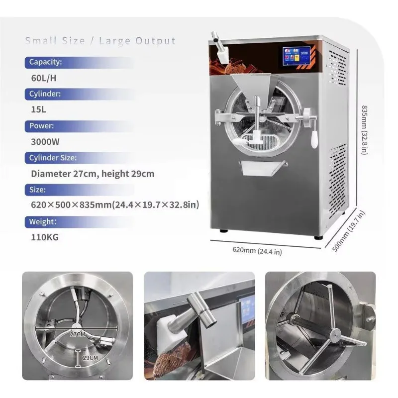 56L/H Automated Robot Countertop Ice Cream Machine Home Freezer with Gelato Flavor 10 Batch Freezer New Condition