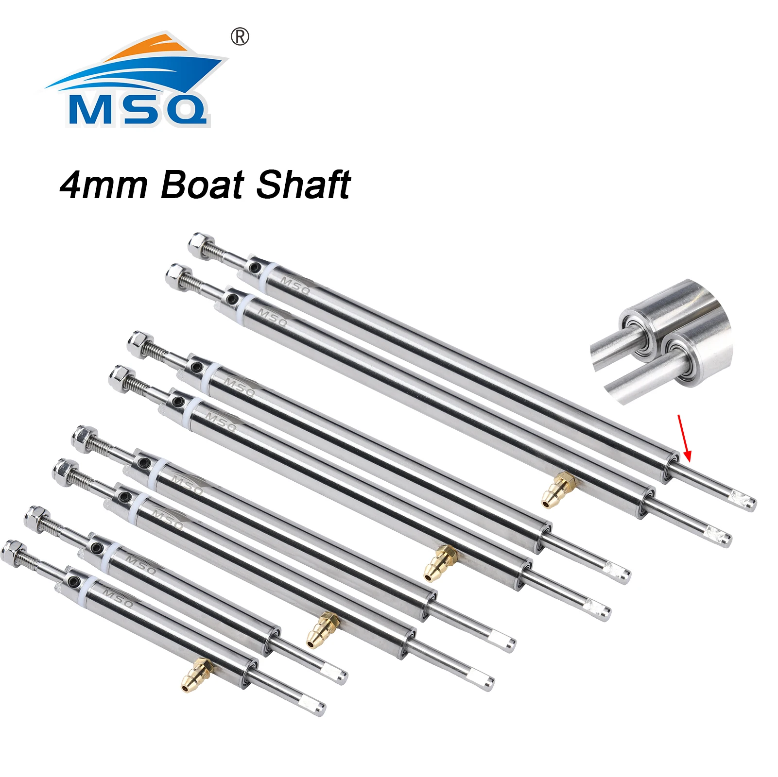 MSQ 2025 New 4mm Boat Shaft L7.5/10/15/20/25/30/35cm With Stainless Steel Tube High Accuracy 316 Shaft For RC Racing Boat