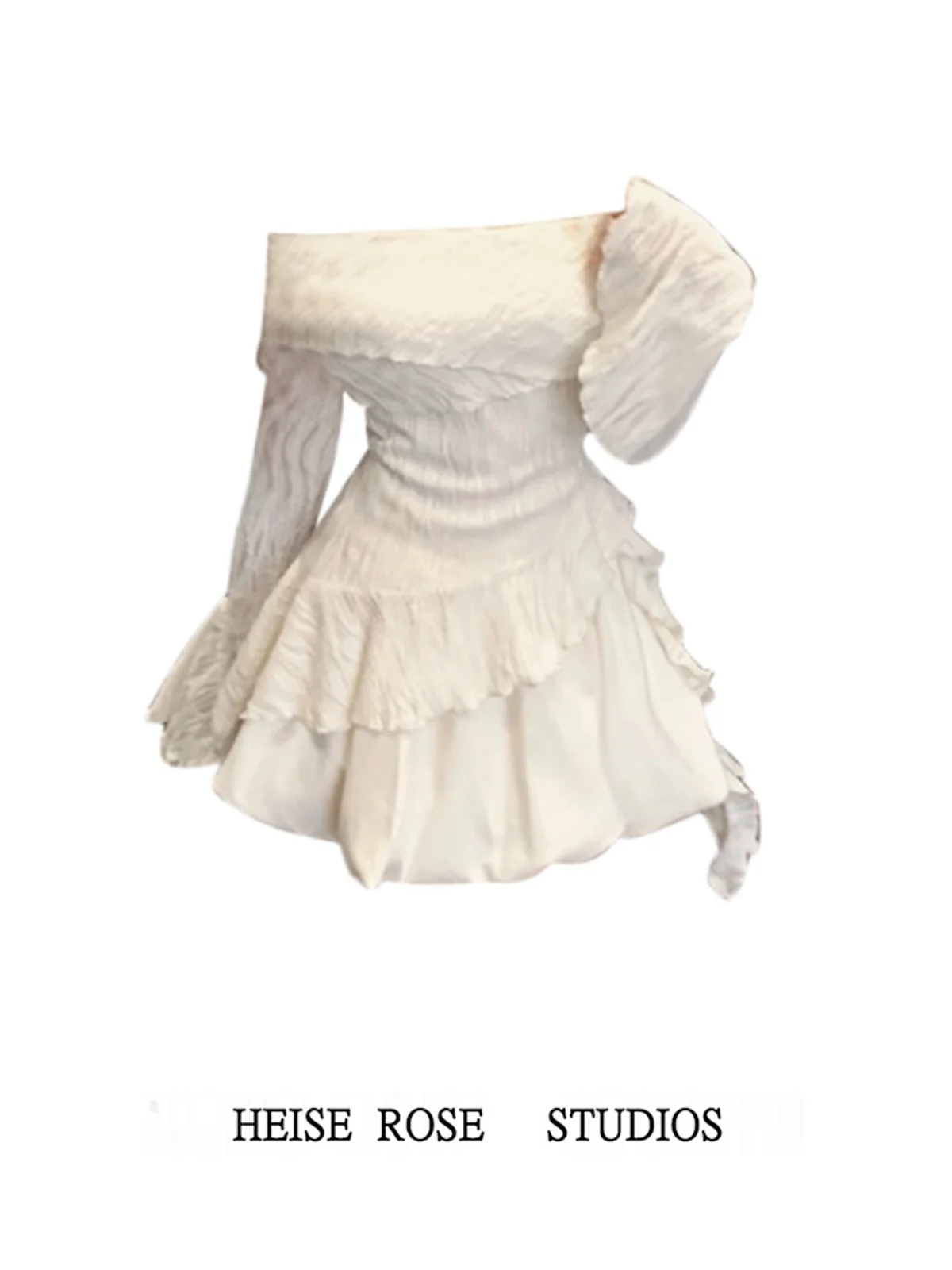 

Hot Girl Pure Desire Autumn Winter Bell Sve One oulder Uneven Top Flower Bud f Skirt Two Piece Set Women's Faion