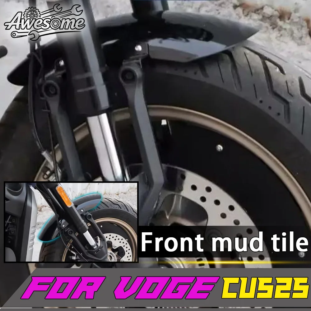 Motorcycle Extended Front Fender Fit VOGE CU525, Front Wheel Splash Shield Mud Guard Mod Accessories