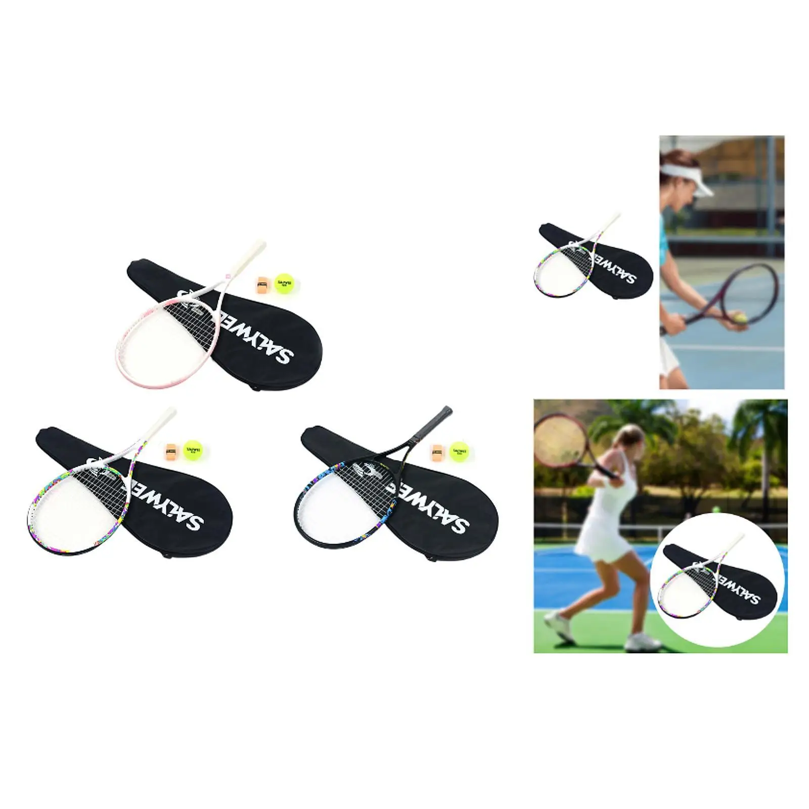 

Tennis Racket Kit Practice Comfortable Carbon Fiber Supplies Training Paddle for Birthday Gift Enthusiasts Outdoor Indoor Gym