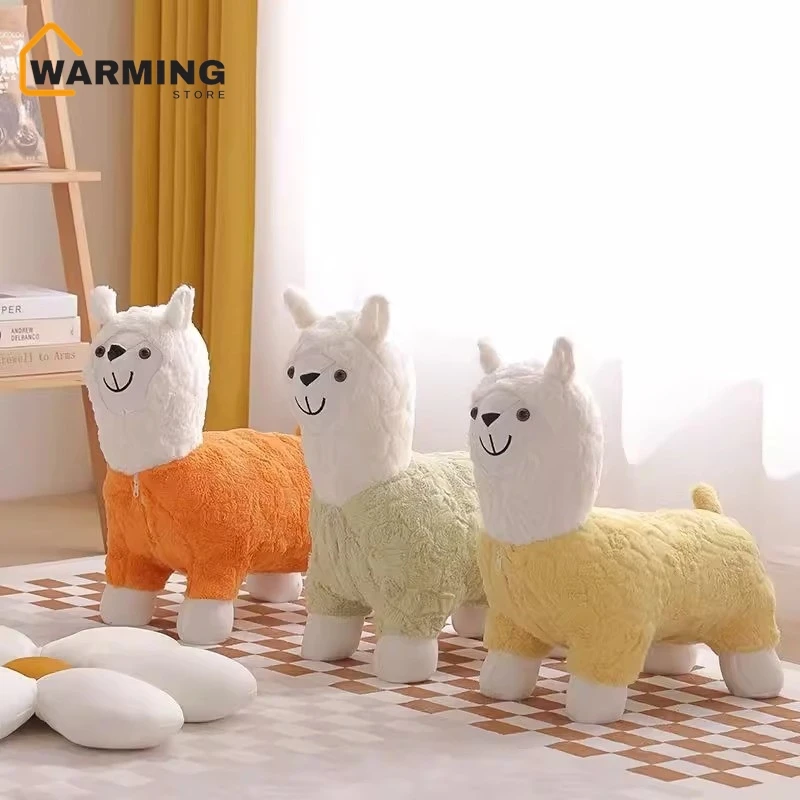 Alpaca Small Stool Alpaca Chair Children's Animal Stool Cartoon Home Decoration Shoe Changing Stool Living Room Sofa Low Stool