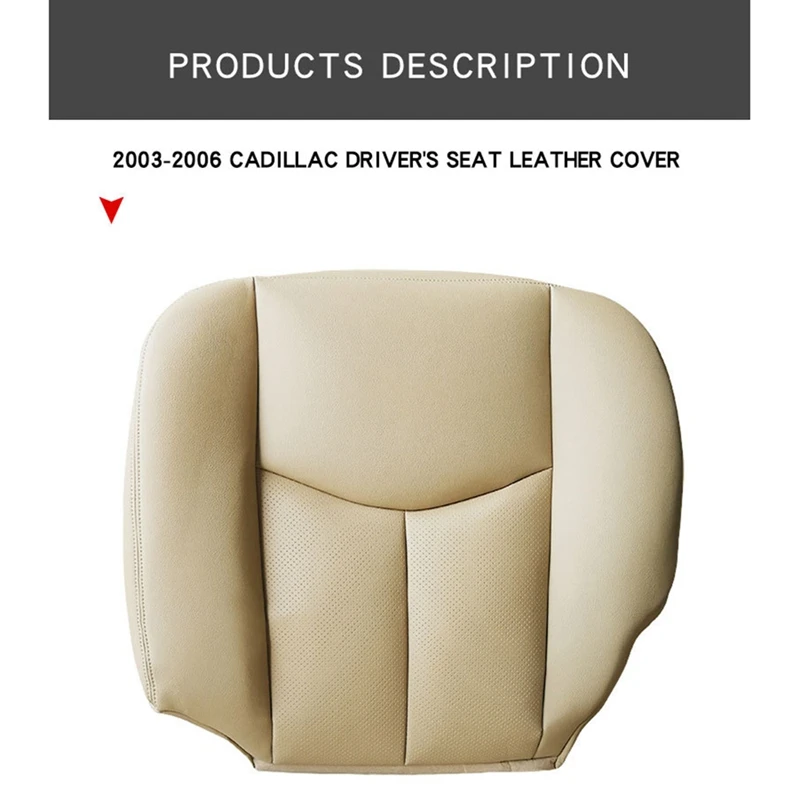 Car Front Driver Side PU Leather Seat Cushion Bottom Seat Cover For Cadillac Escalade 2003-2006
