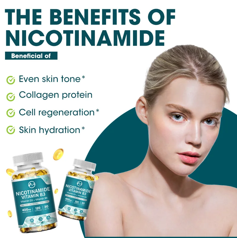 400Mg Nicotinamide Capsules with Vitamin B3 Coenzyme Q10 Promotes Skin Healthy for Reducing Skin Dullness Anti-Aging