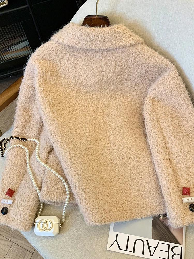 Chaqueta caqui para mujer, abrigos de peluche de estilo coreano Vintage, ropa de calle holgada Harajuku de los años 90, prendas de vestir, Tops 2024