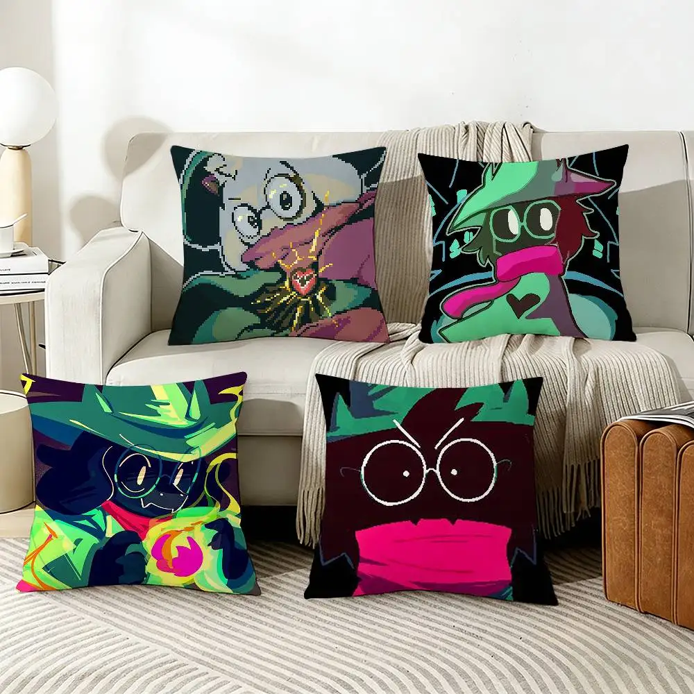 

D-DeltaruneS R-Ralsei Pillow Case Living Room Sofa Cushion Cover Suitable For Home Bedroom Room Decoration