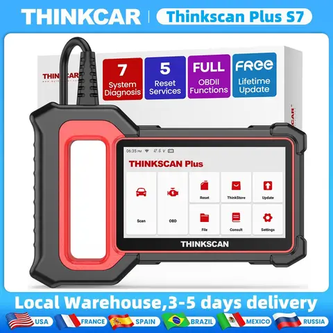 Thinkscan Plus S7 OBD2 자동차 진단 스캐너, 엔진 ABS 변속기 AC BCM IC 에어백 코드 리더, 자동 스캔 도구