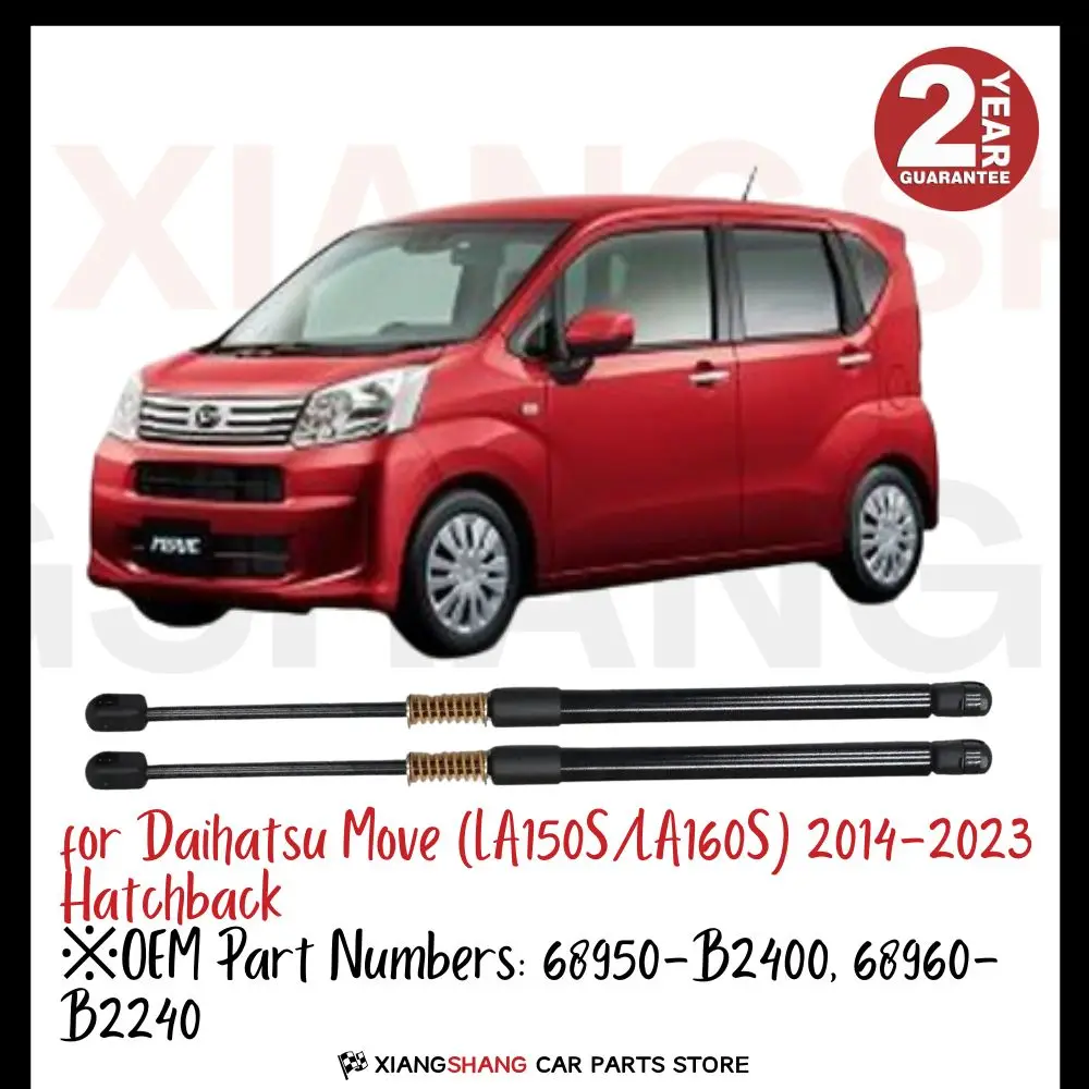 

2pcs Rear Damper for Daihatsu Move (LA150S/LA160S) 2014-2023 Hatchback WITH SPRING Trunk Boot Gas Charged Gas Struts