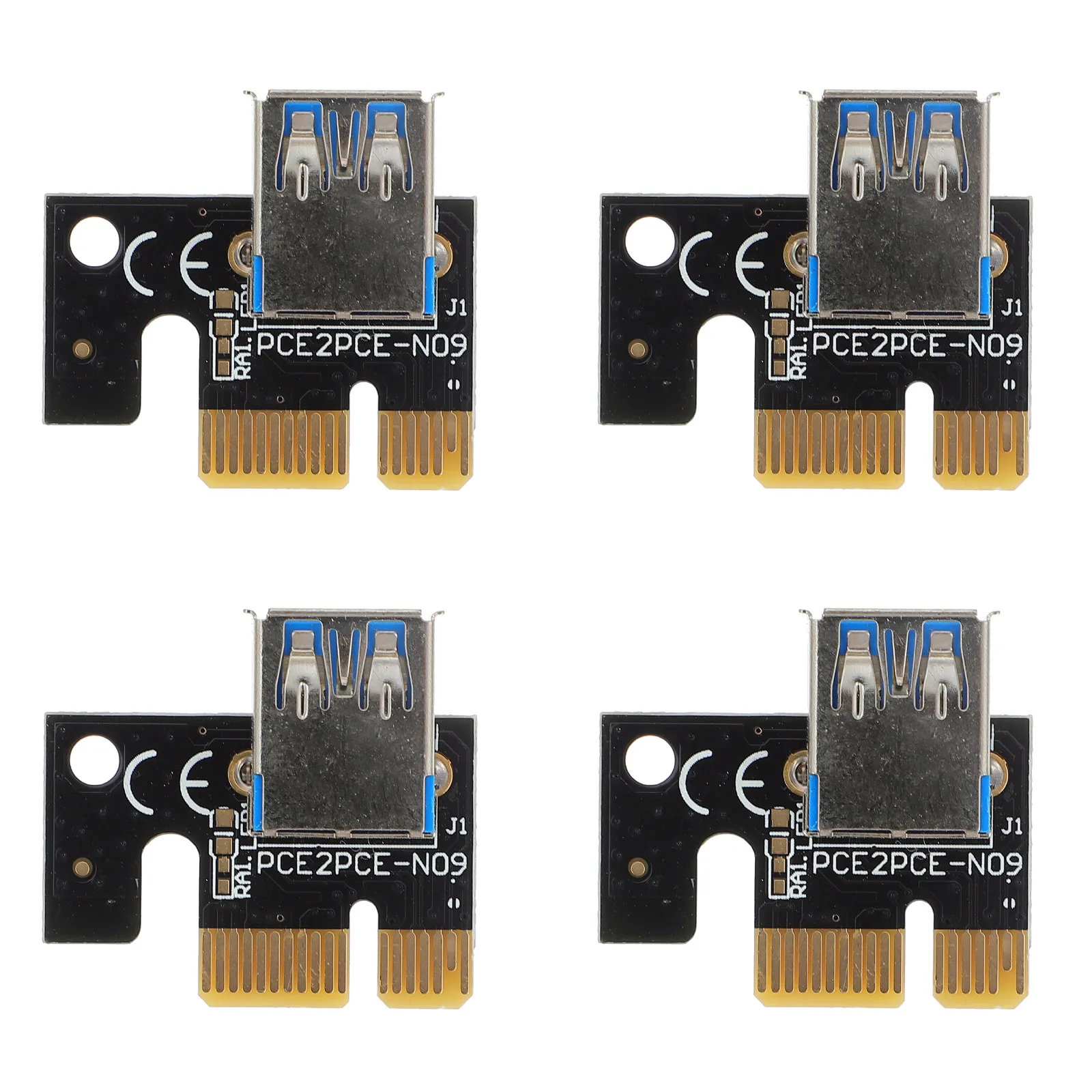 4Pcs Pci-E 1X to 16X Riser Card Adapter High-Durability Mining Riser Card Stable Signal Transmission Computer Hardware Cable