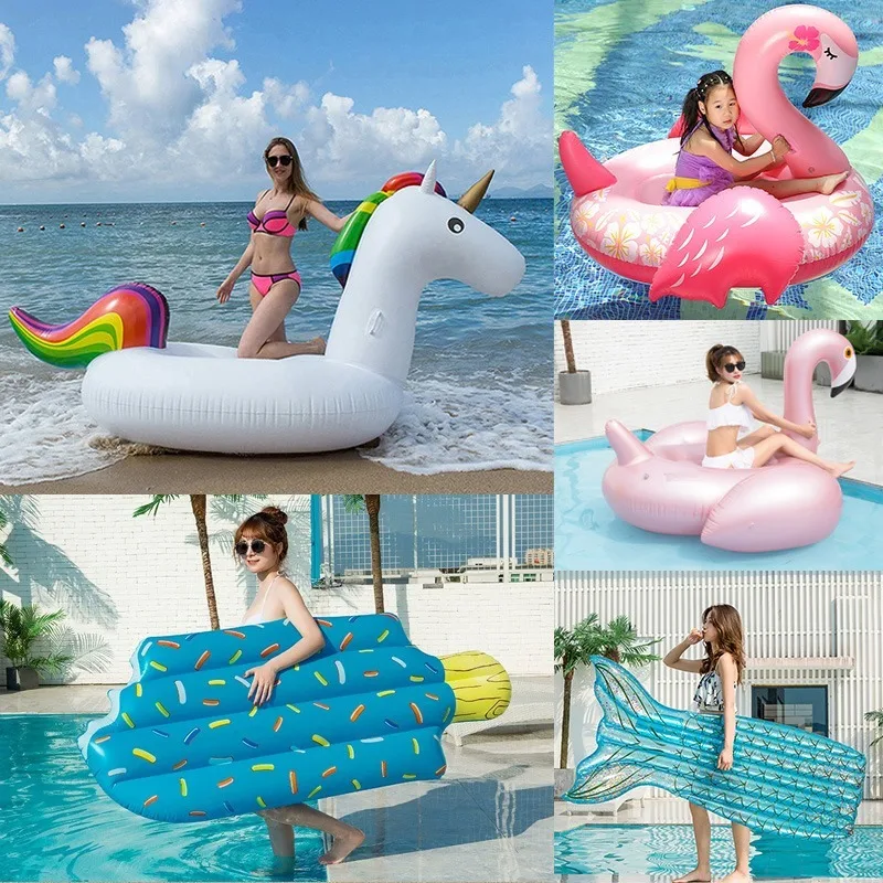 Inflatable Rose Golden Flamingo Floating Lounger,Summer Outdoor Pool Party Floating Seat,Hawaiian Beach Party,Summer Essential