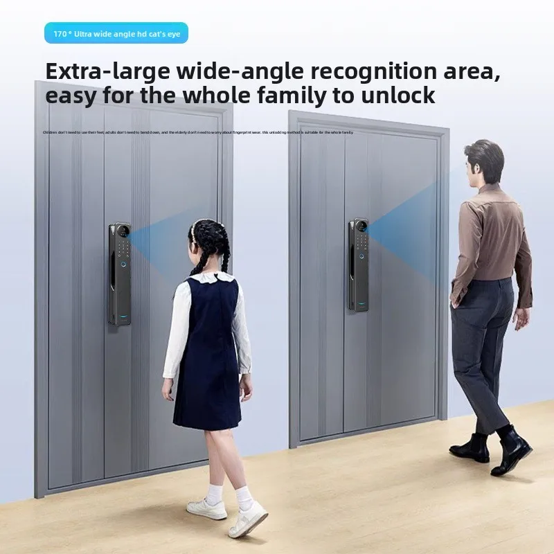 Impronta digitale automatica Graffiti porta antifurto domestica intelligente Serratura intelligente con riconoscimento facciale Cat Eye elettronico