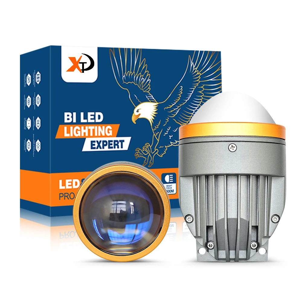 

3-inch car fog light LED bifocal lens 3-color fog light waterproof super bright 55W laser lens BI led