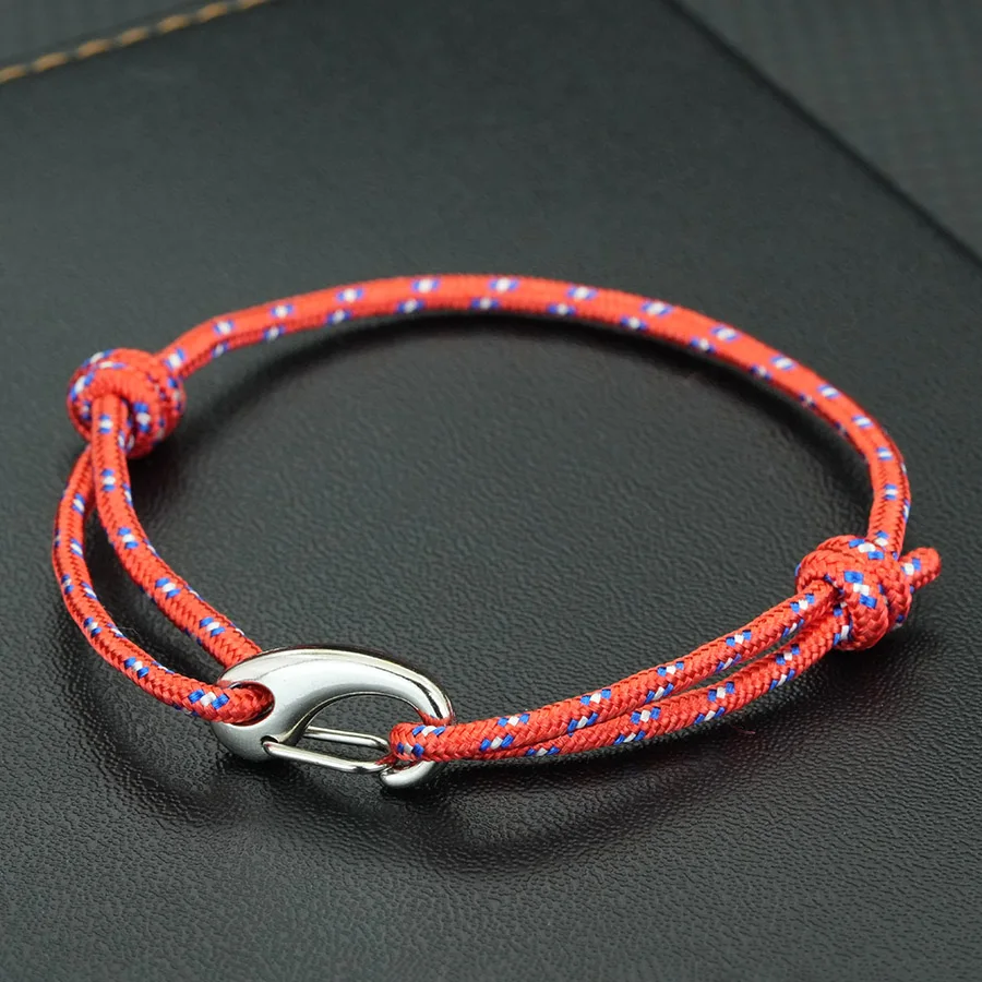 Stylish Rope Bracelet Men 8 Colors Hiking Paracord Braslet Adjustable Outdoor Motorcycle Cool Riding Hand Accessories Gift Joias