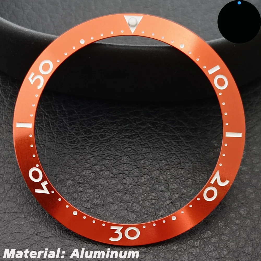 38mm ceramic bezel aluminum bezel suitable for 40mm case sub NH35 case  tilted blue-green luminous bezel watch accessories