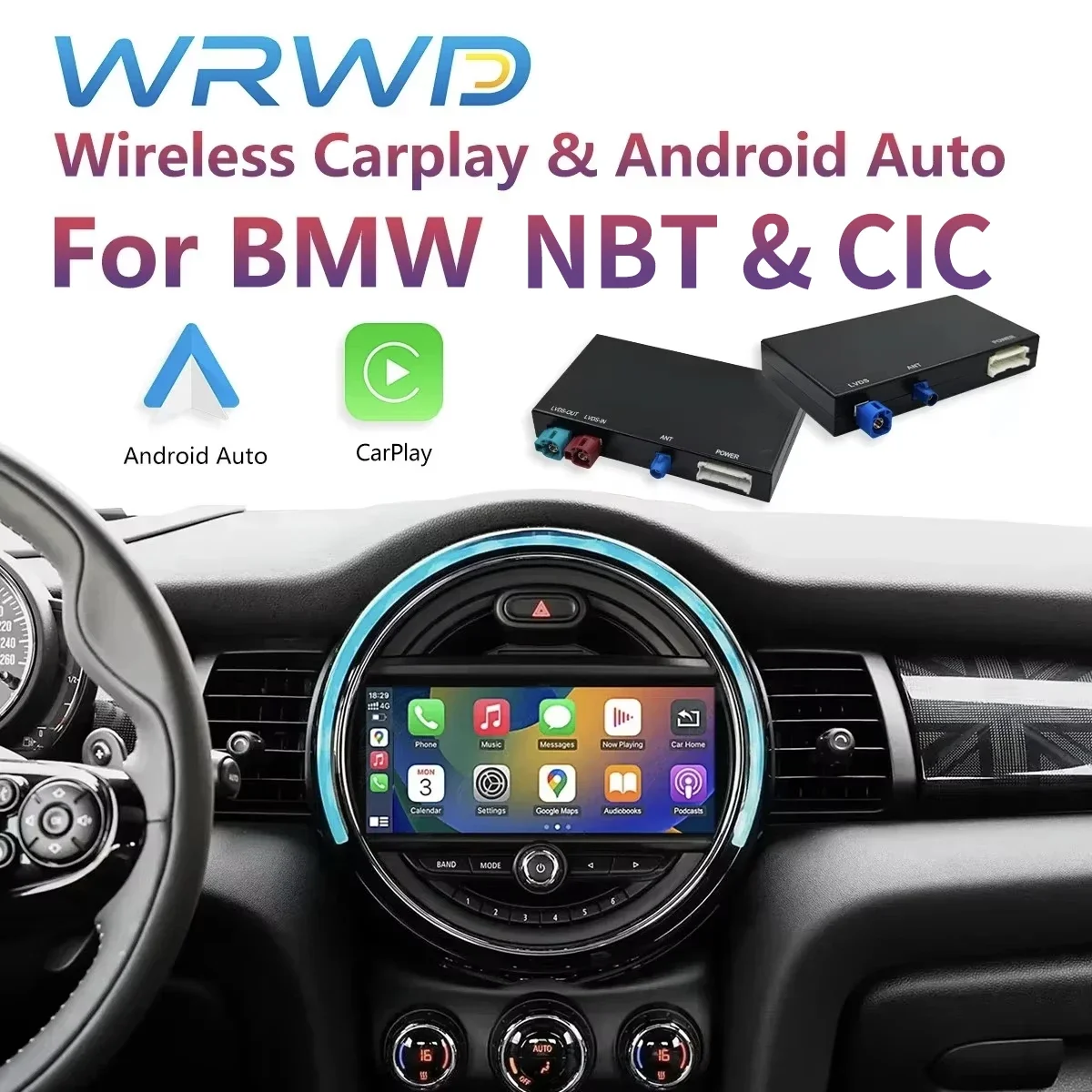 Wireless CarPlay Android Auto Module for BMW NBT CIC F20 F21 F23 F30 F31 F34 F35 F32 F33 F36 F10 F11 F07 Series - Plug And Play