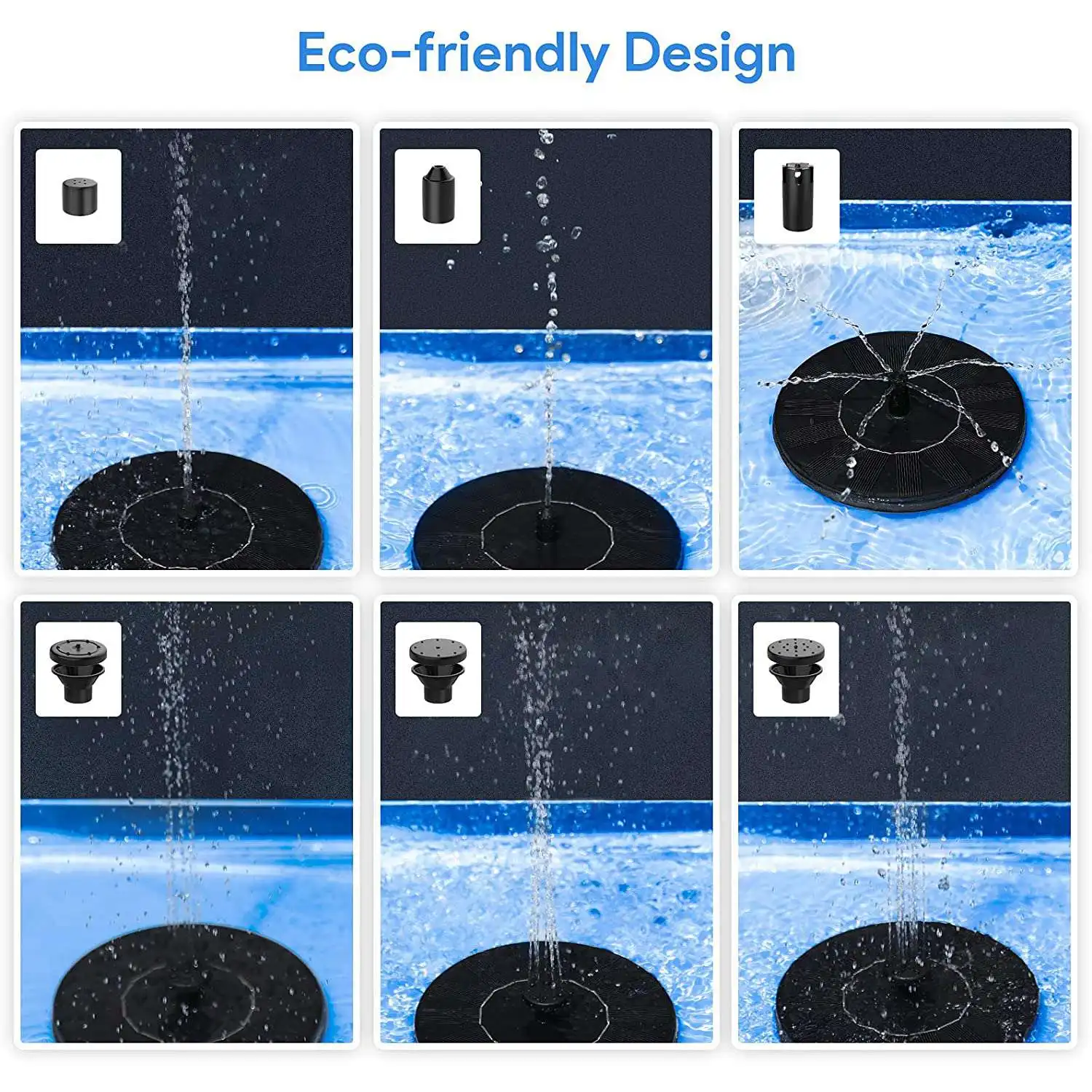 AB02 Solar Fountain Floating Solar Powered Water Fountain Pump For Bird Bath Garden Pond Pool Outdoor