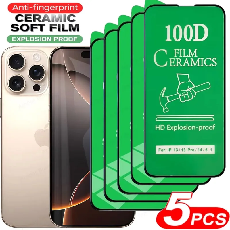 

HD Ceramic Film For iPhone 16 15 14 13 12 11 17 Pro Max 15 16 Plus Screen Protector For iPhone XR XS 7 8 Plus Not Glass Film