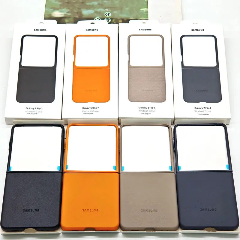 Pour Samsung Galaxy Z Flip 7 Flip7 5G tui en cuir de luxe Protection complte magntique couverture en cuir de haute qualit pour Galaxy z flip7
